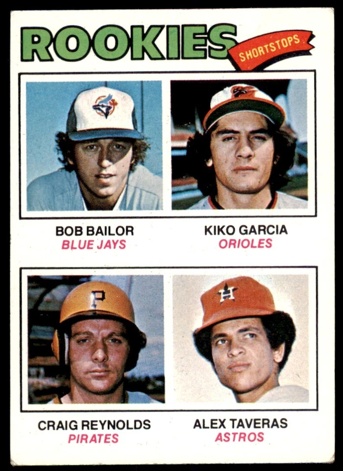 1977 TOPPS* ROOKIE SHORTSTOPS - BOB BAILOR/KIKO GARCIA/CRAIG REYNOLDS/ALEX - Image 1 of 2