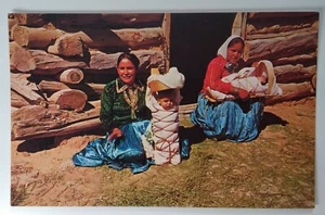 Arizona Postkarte Anfang 1900 Original RAR Navajo Frauen lächeln Babys Wiege  - Bild 1 von 5