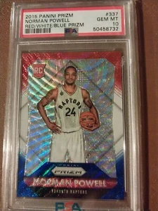 2015 NORMAN POWELL PANINI PRIZM RWB ROOKIE CARD RC #337 RAPTORS GRADED PSA 10 GM - Picture 1 of 5