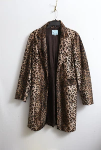 Abrigo de noche para mujer GUESS Marciano de piel sintética con estampado de leopardo usado en excelente estado talla 46 - Imagen 1 de 8