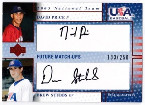 DAVID PRICE/Drew Stubbs - 2005-06 UD Team EE. UU. doble tarjeta de autógrafo #FM-1-/250! - Imagen 1 de 2