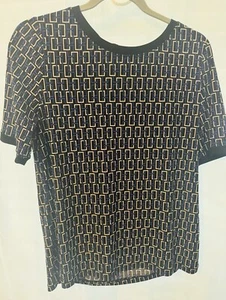 Anne Klein Top Womens  Short Sleeve Blouse Button Back medium - Picture 1 of 6