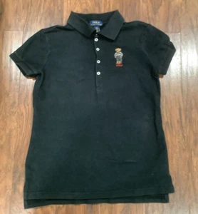 VTG Polo Ralph Lauren Girl's Short Sleeve Polo Bear Polo Shirt Size Lg. 12-14 - Picture 1 of 5
