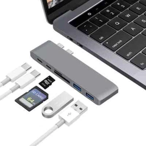 Type-C USB-C Hub Adapter Dual USB 3.0 Port Thunderbolt 3 For MacBook Pro uk - Picture 1 of 1