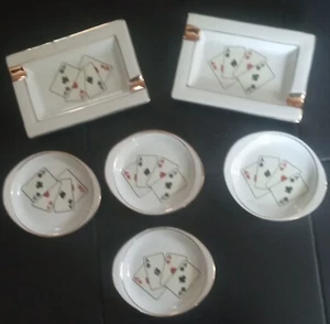 Ashtrays Coasters Made in Japan Set 4 Cards Game - Bild 1 von 3