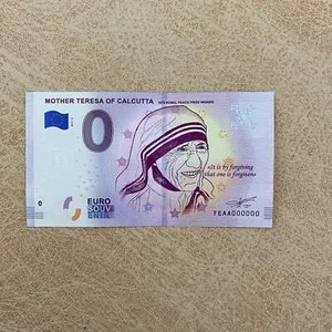 Billete Euro Souvenir Madre Teresa India Serie No. FEAA 2019-2-000000 - Imagen 1 de 2