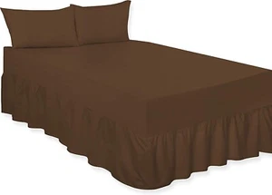 LOTE DE TRABAJO 12 x Sábana bajera ajustada marrón tamaño cama individual sábana percal de polialgodón - Imagen 1 de 1