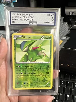 Pokemon Virizion Reverse Holo Rare • 2011 B&W Emerging Powers #17/98 - AGS 6 - Image 1 of 4
