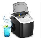 AGLUCKY Portable Ice Maker- Self-Cleaning, Black - Ideal for Kitchen+Party
