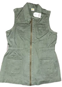 NWT Crazy 8 Eight Girls Size 10-12 L Large Army Green Cargo Military Vest $35 - Picture 1 of 8