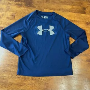 Boys under Armour, navy blue, long sleeve lightweight T-shirt size YXS - Picture 1 of 5