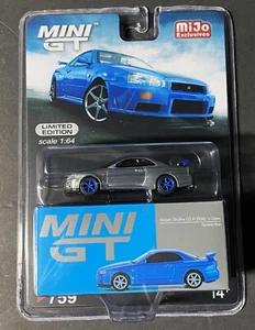 Mini GT Nissan Skyline. GT-R (R34) V-Spec Bayside Blue #00759 1/64 CHASE - Imagen 1 de 2