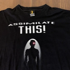 Star Trek Mens XXL Assimilate This Borg Vintage 90s 1997 Vegas Show Black Shirt - Picture 1 of 8
