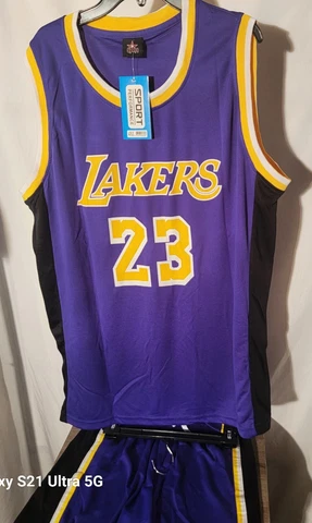 Performance-Men's Purple 2pc jersey/shorts LA Lakers #23 James size 2XL Cover