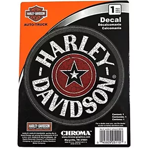 CG25115 Harley-Davidson Aged Vintage Star Badge 5 1/4" Round Decal - Picture 1 of 2