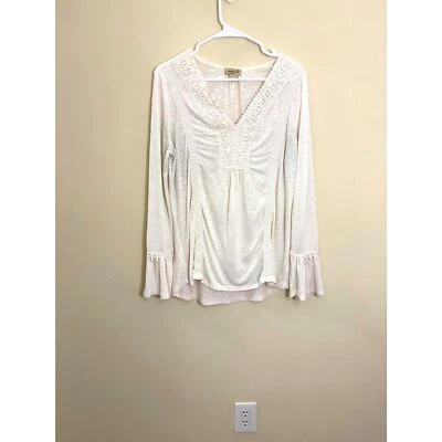 Blusa One World Marfil Boho Manga Larga Talla Pequeña Foto 1 de 4