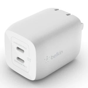 Belkin BOOST UP Dual USB-C Wall Charger GaN 65W with PPS - White - Picture 1 of 5