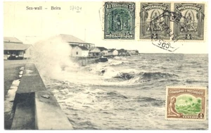 MOZAMBIQUE 1921 PPC TO BELGIUM - STAMP ON FRONT --VF  - Picture 1 of 2