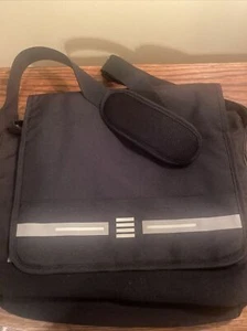Lands' End messenger bag Black W/ padded laptop pocket, night time glo Lights Up - Picture 1 of 8