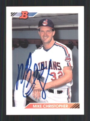 1992 Bowman #374 Mike Christopher - On Card Autograph - Image 1 of 2