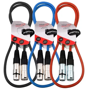 3er-Pack Stagecore 1 m Stecker auf Buchse ausgewogene XLR Mikrofonkabel - Mikrofon Blei  - Bild 1 von 5