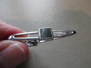 DE COLECCIÓN CABALLEROS PLATA GRIS OSCURO MADRE PERLA INGLÉS NIPPY CLIP CIERRE ALFILER - Imagen 1 de 4