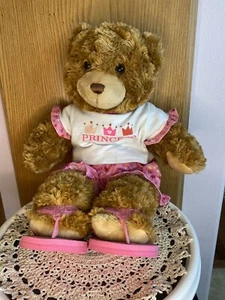 Plush Build A Bear Brown Teddy Bear with Princess outfit w/ shoes and undies - Picture 1 of 11
