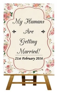 Roses Save The Date Humans Getting Married Personalised Wedding Sign - Picture 1 of 8