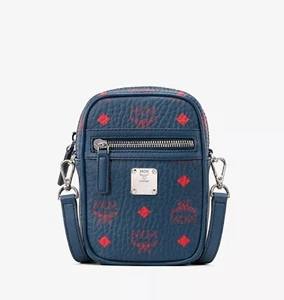 $ 495 MCM tiefblau Visetos rote Logo kleine Umhängetasche MXZ9AVI56VS001 - Bild 1 von 10