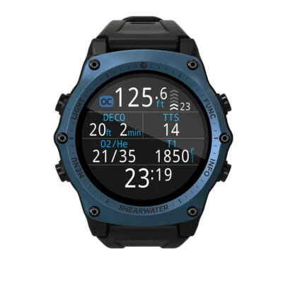 Shearwater Teric Armbanduhr Tauchcomputer blaue Lünette 15024 - Bild 1 von 4