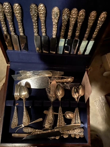 SCHOFIELD   BALTIMORE ROSE STERLING SILVER FLATWARE  1 KNIFE  12 AV.  PRICE EACH Cover