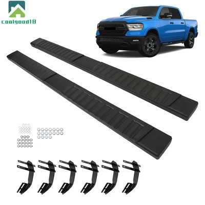 6" Running Boards for 2019-2023 Ram 1500 Crew Cab ABS Nerf Bars Side Steps Black - Image 1 of 4