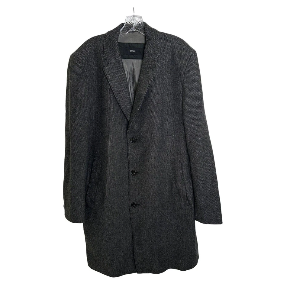 Hugo Boss Stratus 1 Mens 42R Gray Wool Blend Overcoat Classic Fit - Image 1 of 4