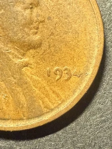 1934 P Wheat Penny Error ~ DDO ~ Grease Strike #E07 - Picture 1 of 11