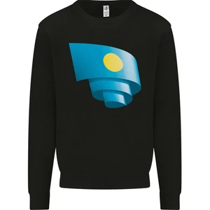 Curled Palau Flag Palauan Day Football Kids Sweatshirt Jumper - Picture 1 of 35