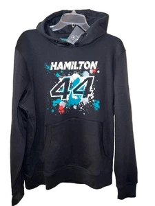 Felpa con cappuccio uomo F1 AMG Pentronas Mercedes nera Hamilton 44 taglia L nuova con etichetta - Foto 1 di 12
