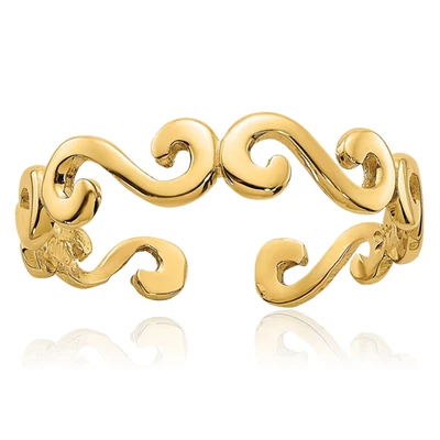 Anillo de dedo ajustable de oro amarillo macizo de 10K Foto 1 de 4