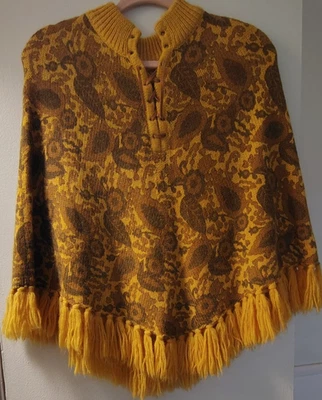 Paul Frank Y2K бахрома фестиваль пончо Топ богемное хиппи цыпленок размер маленький  - Изображение 1 из 4