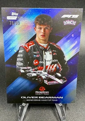 Topps F1 Formula 1 Lights Out 2025 # Oliver Bearman RC # Blue Parallel /99 - Bild 1 von 2