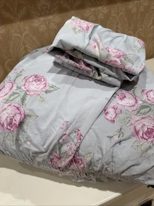 Juego de edredón Simply Shabby Chic tamaño doble rosa col azul acanalado - Imagen 1 de 11