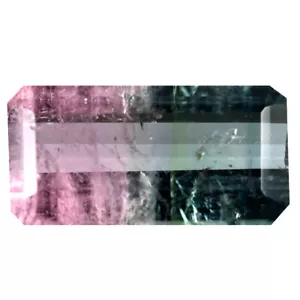 3,25k Achteckig geschnitten (13x7mm) unbeheizt/unbehandelt Wassermelone Turmalin - Bild 1 von 2