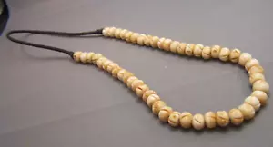 Collar étnico de 24" cuentas talladas en hueso bovino NUEVO (cuentas de 15") 2 disponibles - Imagen 1 de 6