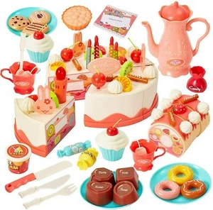  83 pcs DIY Make Your Own Birthday Cake Toy for Kids with Musical Candle - Picture 1 of 7