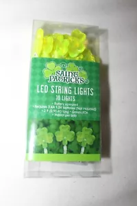 2 Pack ST PATRICK'S DAY Green SHAMROCK LED String Lights - Picture 1 of 3