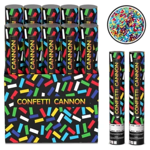 Cañón de confeti 12" fiesta tirador multicolor papel confeti blaster (paquete de 8) - Imagen 1 de 12
