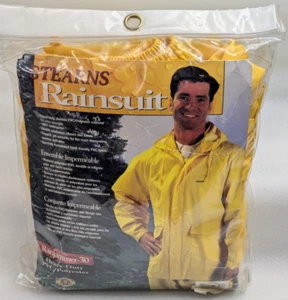 STEARNS Rainjammer-30 Yellow 2pc Hooded Jacket Pants Rainsuit Heavy Duty PVC NEW - Picture 1 of 15