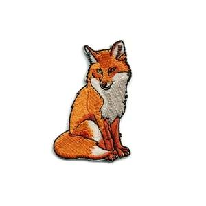Red Fox Embroidered Iron On Patch DIY Applique - Picture 1 of 2