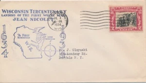 Wisconsin Tercentenary Landing of 1st White Man Jean Nicolet 1634 7/4/1934 #651 - Picture 1 of 1
