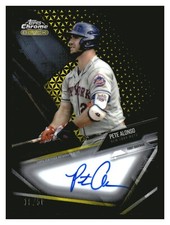 2021 Topps Chrome Black Pete Alonso Auto Gold Refractor /50 Mets #CBA-PA