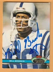 Bill Brooks Indianapolis Colts Signed 1991 Stadium Club Framingham Massachusetts - Picture 1 of 2
